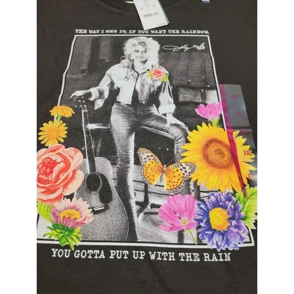 Dolly Parton Graphic T-Shirt Rainbow Quote Country Music Tee XXL NWT - Picture 4 of 7